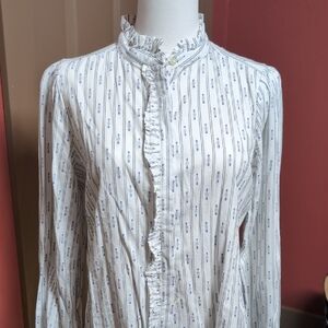 LOFT Preppy Classic Ruffle Trim Top